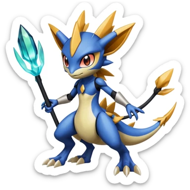 Meloetta-Greymon-Inteleon-Greninja-Pokémon-Digimon-Fakémon-fusion-hybrid-creature sticker
