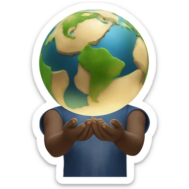 The little prince holds the earth in his hands sticker