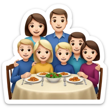 light family having dinner sticker