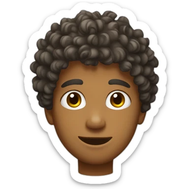 A moteno boy with curly hair sticker
