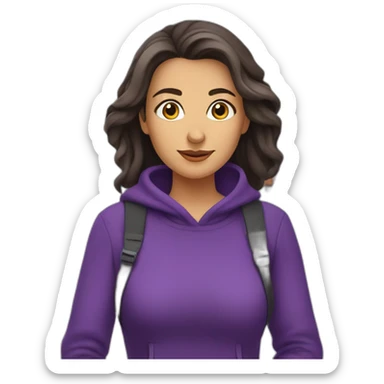 Armenian women in purple clothing in the bus station sticker