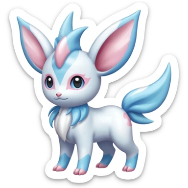 Shiny Whitish Pastel Faerie-Fae-Primarina-Palkia-Diancie-Absol-Sylveon-Espurr-Minccino-fusion  sticker