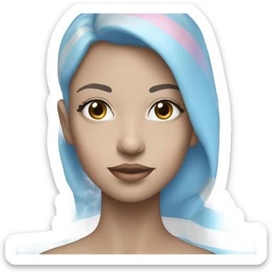 transgender pride flag with five horizontal stripes: light blue, pink, white, pink, and light blue sticker