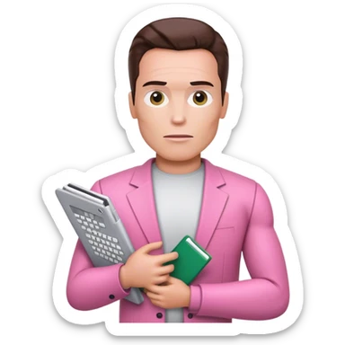 schwarzenegger-looking half robotic half human pink terminator holding Microsoft excel pink folder sticker