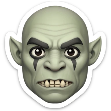 Semi-orco dnd estilo blanco y negro dibujo sticker