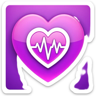 heart pules tech with the pules symbol in the middle, make the hart purle sticker