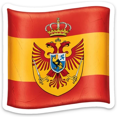 Bandera de españa con un águila en el escudo sticker