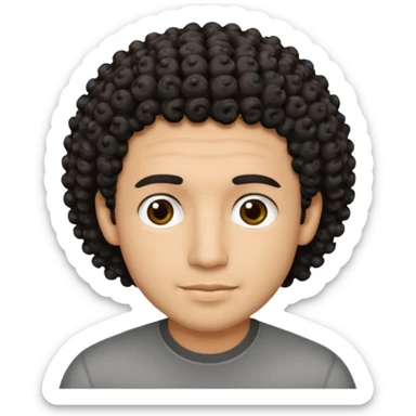 portrait of one Hispanic man, medium-light skin tone, short black salt and pepper curly hair, no wrinkles, no one else in the image sticker