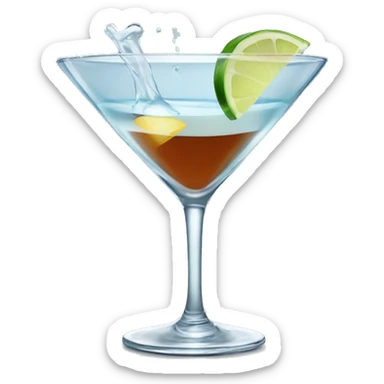 Clear liquid in martini glass  sticker