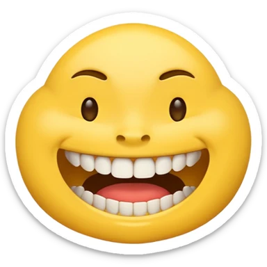 Emoji clenching teeth to one side of mouth sticker