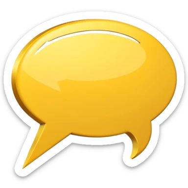 a yellow speech bubble but instead of a normal tail it’s a pointing arrow instead, not 3d, cartoony style sticker