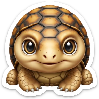 cinematic-baby tortoise-realistic--emoji,,-cute-wise-face-peering-ahead-with-calm-determination,-cute large-eyes-reflecting-centuries of wisdom, sticker