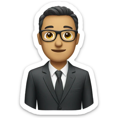 A person who wear a suit and eyewear sticker