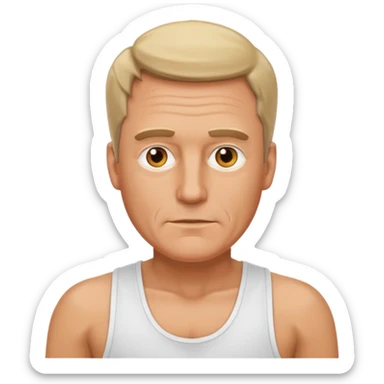 fat middle aged white man in wifebeater sticker