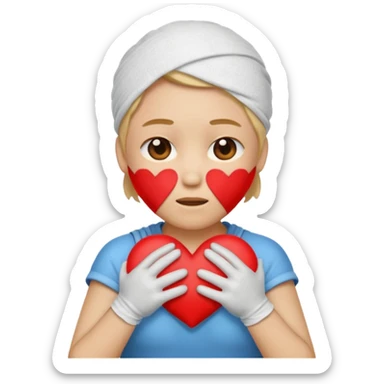 crea un emoji con esos 3 en conjunto ❤️‍🩹😩🫶🏼 sticker