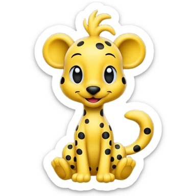 marsupilami noir avec écrit en dessous "Spunky" sticker