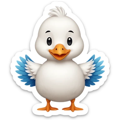 a chibi style goose character giving a thumbs up sticker