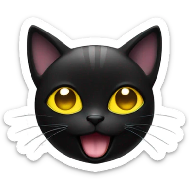 Black kitten at a rave sticker