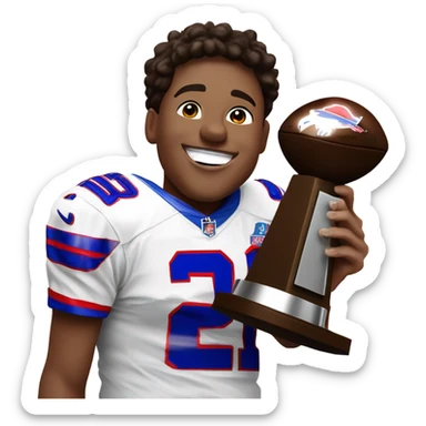 Josh Allen Bills kissing trophy  sticker