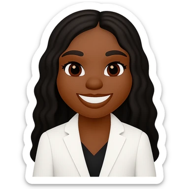 turn the second man in emoji style of the 1st image, match the facial features and match dressing style of the 2nd image, she is wearing white suit sticker