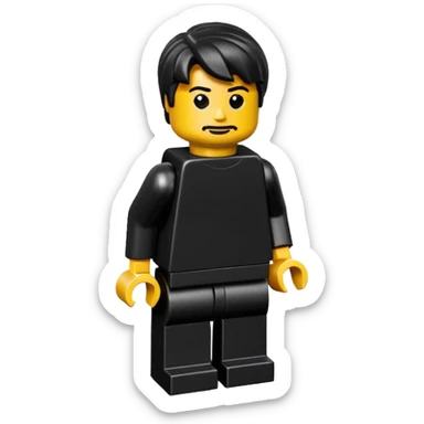 A good looking, realistic and isometric lego black on black background sticker