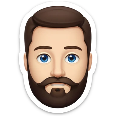 Ehren McGhehey (b.1976) with dark brown hair and beard sticker