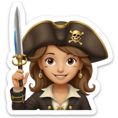 cute pirate girl saluting as though to say "aye aye captain!" sticker
