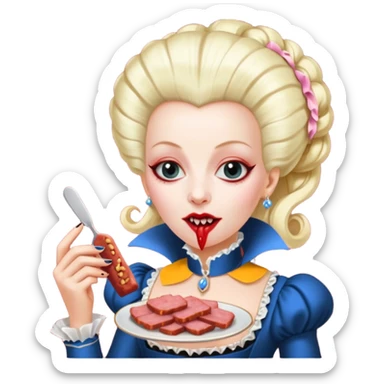 marie antoinette vampire eating spam meat sticker