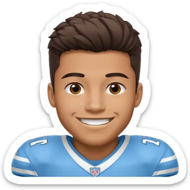 College football player in  Carolina Blue color  sticker