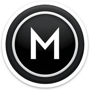 Black circle with “MB” written on in the middle of it. Nothing else no holes or anything. sticker