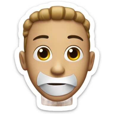 Make a face with a gag on sticker