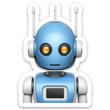 tête de robot cosmonaute bleu et blanc avec une antenne sticker