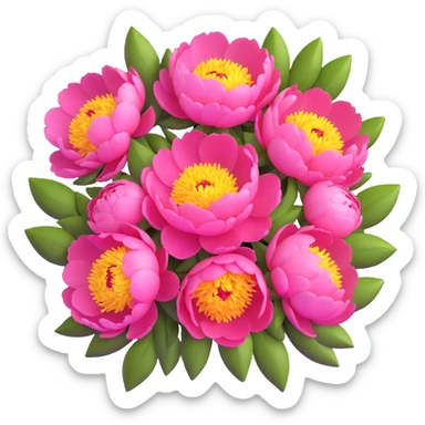 lush bouquet of peony flowers sticker