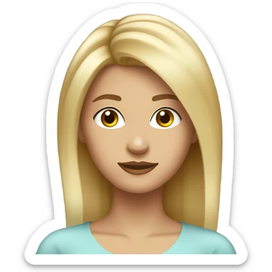 femme de 25 ans cheveux court raides blond yeux marrons  sticker