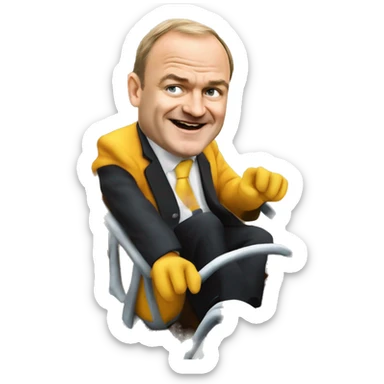 Liberal Democrat leader Sir Ed Davey MP on a rollercoaster sticker