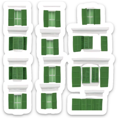 Small Pink Bermuda house white roof green shutters sticker