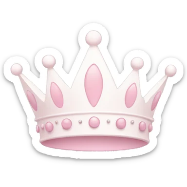 White and pastel pink crown sticker