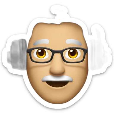 a man with gray hair doing radio sticker