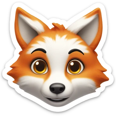 photorealistic detailled kawaii fox funny sticker