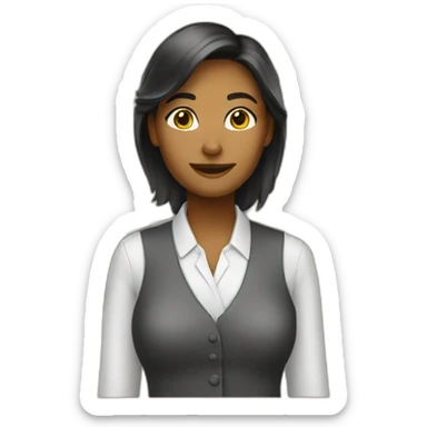 woman store clerk sticker