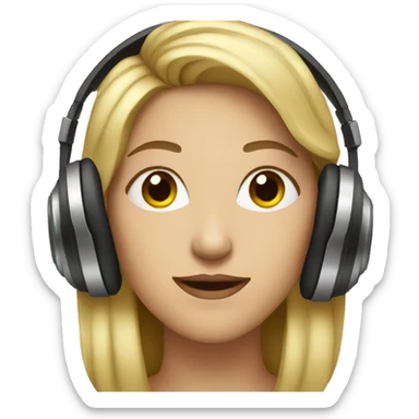 white woman music producer with headphones sticker