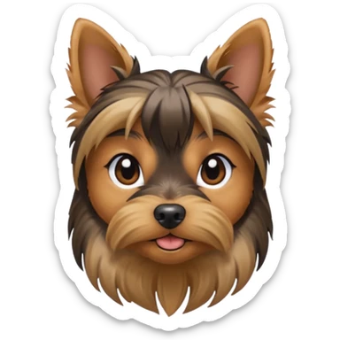 a Yorkshire Terrier face with ponytail  sticker