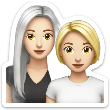 whitegirl-with-blackwhitecat sticker