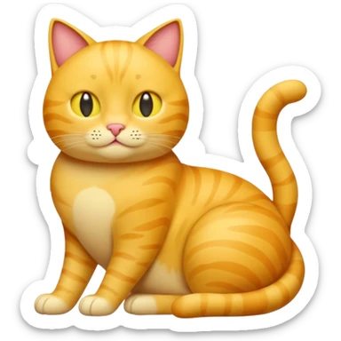 full body yellow cat loafed, with default apple man emoji as a head  sticker