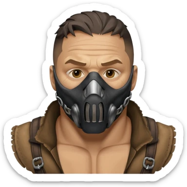 tom hardys bane from batman the dark knight, as mask that only covers his mouth sticker