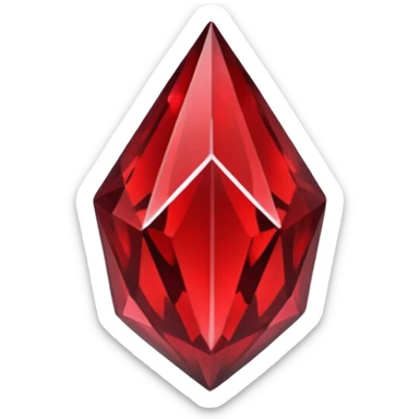 iOS sticker, dark fantasy crystal, monochrome red, minimal sticker