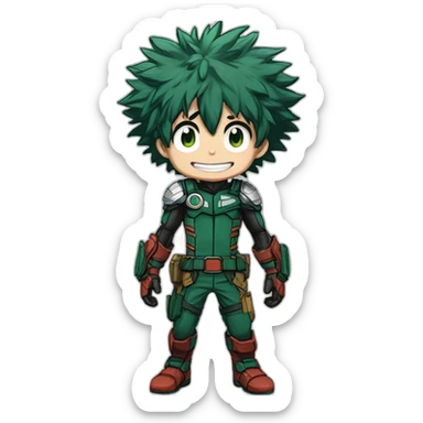 Deku en tenu de héro my hero academia sticker