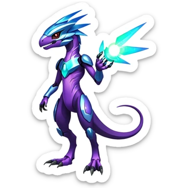 Shiny Nebula Futuristic Fakemon-Pokemon-Digimon-Spectrobes-Raptor-fusion, full body sticker