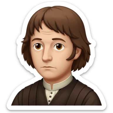 Johann Gottlieb Fichte philosopher three-quarter view brown hair, sliglty elegant sticker