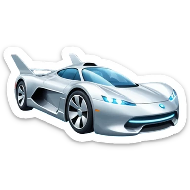 Flying cars zoom through luminous skyways sticker